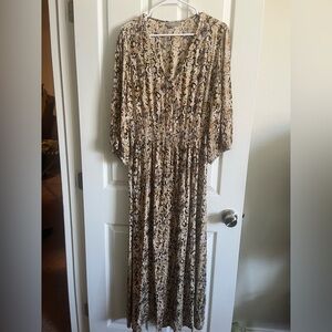 Jgee Snake Print Maxi Dress – Size XL – Cinched Waist